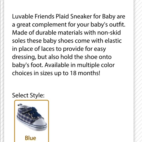 🐳New🐳Plaid Navy Blue Sneakers🐳 - Picture 2 of 3